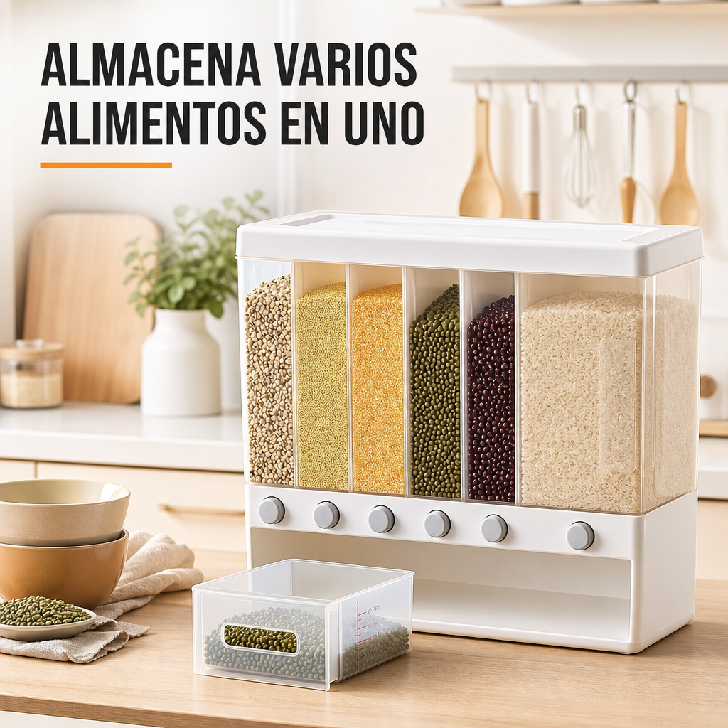 Un solo dispensador que reemplaza todos tus paquetes abiertos