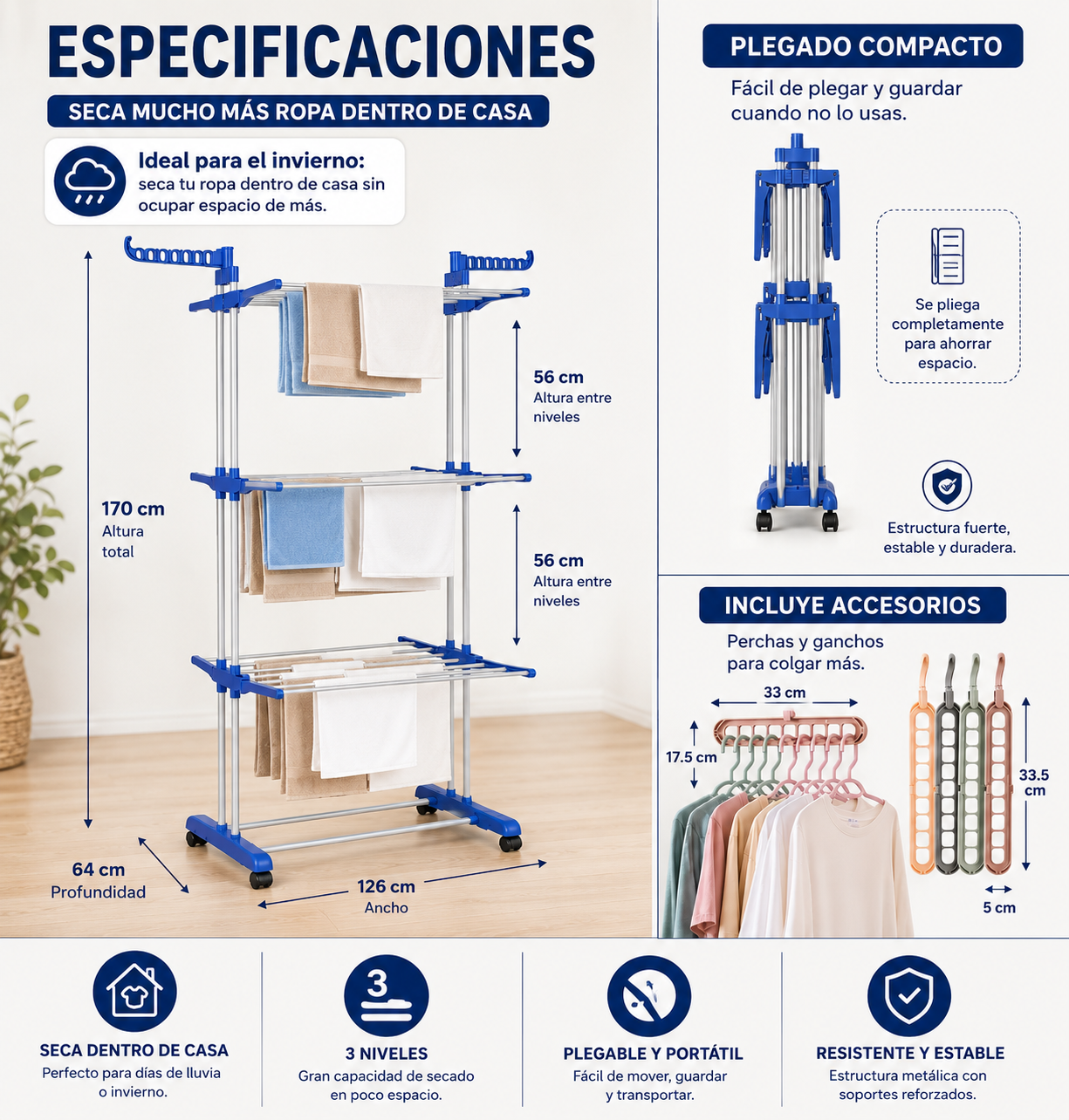 Ordena arriba lo que secas abajo